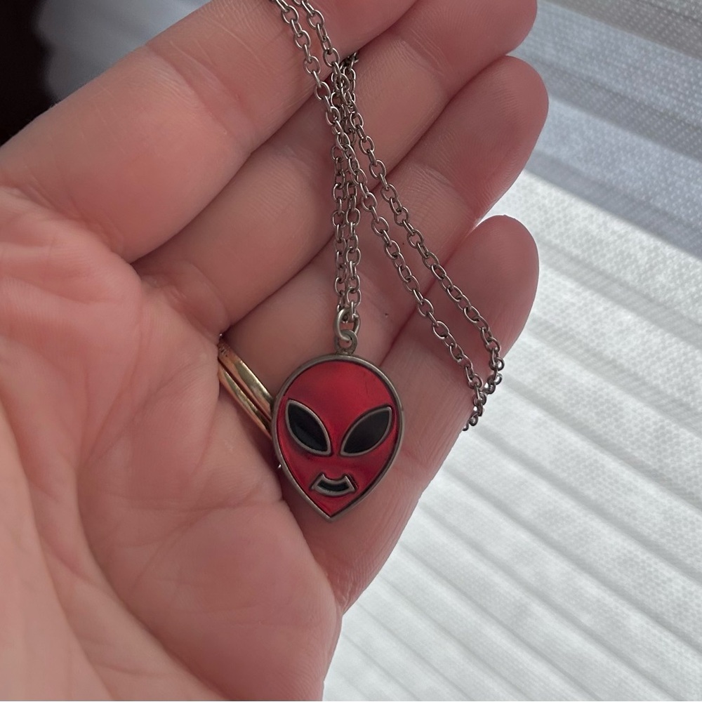 90s/00s Red Alien necklace